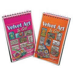 Velvet Art To Go! 2 Spiral Bound Coloring Books w/Perforated Cardstock Pages,…