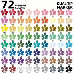 72 Colors Dual Tip Acrylic Paint Markers,Waterproof, Non-, odorless, Suitable…