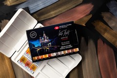 12 Watercolor Paint White Nights® Travel Set METALLIC + PASTEL Palette RUSSIA