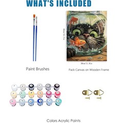 Curious Cat Fish Paint by Numbers for Adults and Kids Beginner DIY Art