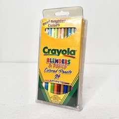 Crayola Blenders & Basics 24 Colored Pencils & Sketch Pad Set Binney 2001 New