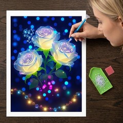 5D Rose Diamond Art Kits for Adults Beginners, Full Drill Round Colorful