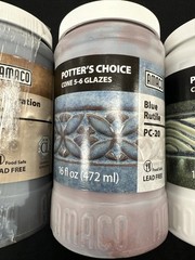 Trio of AMACO ceramic glazes (Cone 5-6 glazes) [Sat Gold, Serp Green, Blue Ruti]