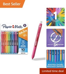Vibrant InkJoy Gel Pens – 10 Count with Ergonomic Comfort Grip & Fast Drying