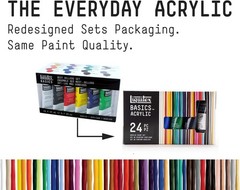 BASICS 24 Assorted Acrylic Paint Tubes – 22ml for Beautiful Artwork