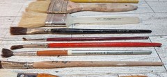 Artist Paint/Pottery Brushes Lot Of 15+1 Hake Brush Various Sizes/brands