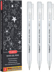 White Gel Pens, 0.5mm Extra Fine Point Opaque Archival Ink Pen – 3 Pack