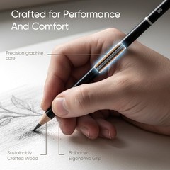 String & Space Artist’s Drawing Set – 32pc Art Set for Adults 12 Graphite Pencil