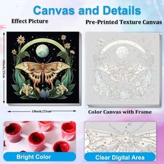 Framed 10×10 Inch Paint By Numbers Kit For Adults Wall Art DIY Beginner Kit