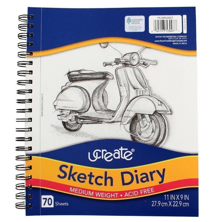Pacon Ucreate Sketch Diary 70 Sheets 11 Inch X 9 Inch Medium Weight Acid Free