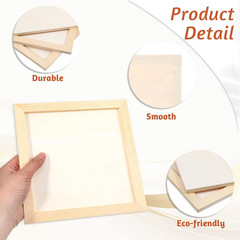 12 Pack Unfinished Wood Panels 8 X 8 Inch, Wooden Canvas Panels, Unfinished Wood