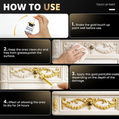 Liquid Gold Leaf Paint – Multi Surface Gold Touch up Paint Pen, Fast Drying Acry