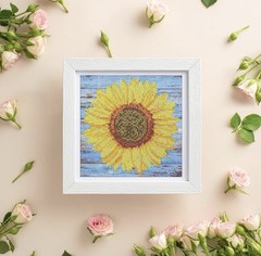 New Dazzle “Sunflower”, Round Drill DIY Diamond Painting Art Craft Kit, 8×8”