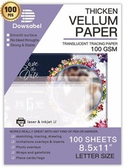 Translucent Vellum Paper 8.5 x 11 Inch 50 Sheets Printable Card Overlay Invitati