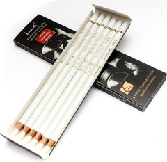 White Charcoal Pencils Drawing Set, Professional 6-Piece Sketch