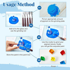 109-Piece Watercolor Paint Set with Muller, Knives, and Magnetic Half Pans