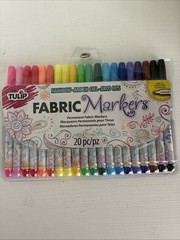 Tulip Fabric Markers Multi-Colored Fine Tip 20 Piece Set New Craft Sewing Art