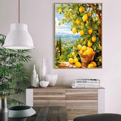 Lemon Paint by Numbers Kit for Adults DIY Frameless Canvas Art Painting