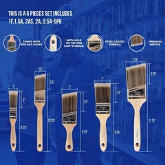 5-Piece Versatile Paint Brush Set – Ideal for Interior & Exterior Projects
