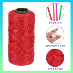Nylon String 3 Strands Twisted Mason Line 1.5mm x 218 Yards, Red