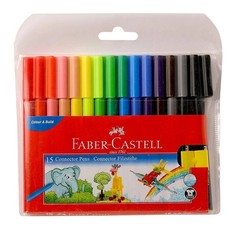 Faber-Castell Connector Pen Set Pack of 15 in Unique Design, Free Ship to USA