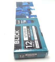 Blick Studio Acrylic Paint Set of 12 Colors in .7oz (21ml) Tubes NEW / SEALED