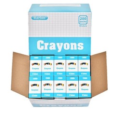 Rarlan Crayons Bulk 6 Colors 200 Boxes 1200 Count Crayons