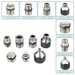 16 Pcs Airbrush Adapter Set – 1/8 & 1/4 Inch Connectors, Quick Disconnect Fittin