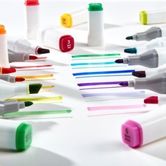 KINGART 120 Count Double Ended Art Markers Alcohol Based Fine and Chisel Tips