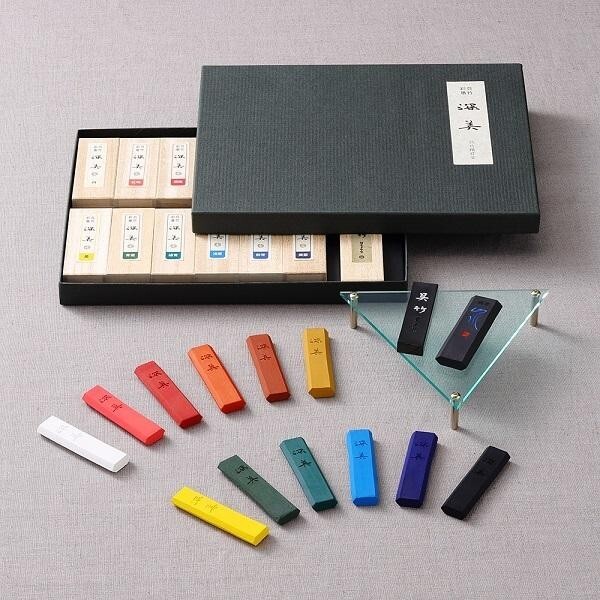 Kuretake Shimbi Paint Color Ink Saiboku Stick 14 Colors Set Gansai Japan NEW
