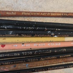 Lot of 15 Used Paint Brushes Small and Detail Name Brands Sable