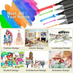 48 Colors Art Markers Pens, Dual Tips Alcohol Markers Permanent Sketch Markers