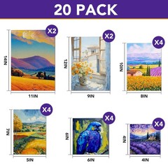Multi Pack Blank Canvas Panels for Painting – 11×14, 9×12, 8×10, 6×6, 5×7, 4×4