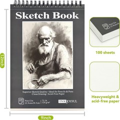 Sketch Book 9×12 Spiral Bound Art Pad 100 Sheets Drawing Paper New Sealed