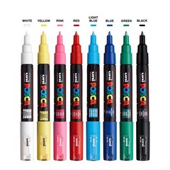 uniball POSCA 8pk PC-1M Water Based Paint Markers Extra Fine Tip 0.7mm