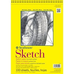 300 Series Sketch Paper Pad Wire Binding 9×12 inch White 100 Sheets