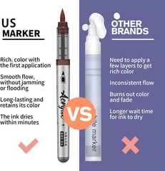 Brown Acrylic Paint Pens,12 Color Paint Pens Markers,Brush Tip Paint Pens for Ro