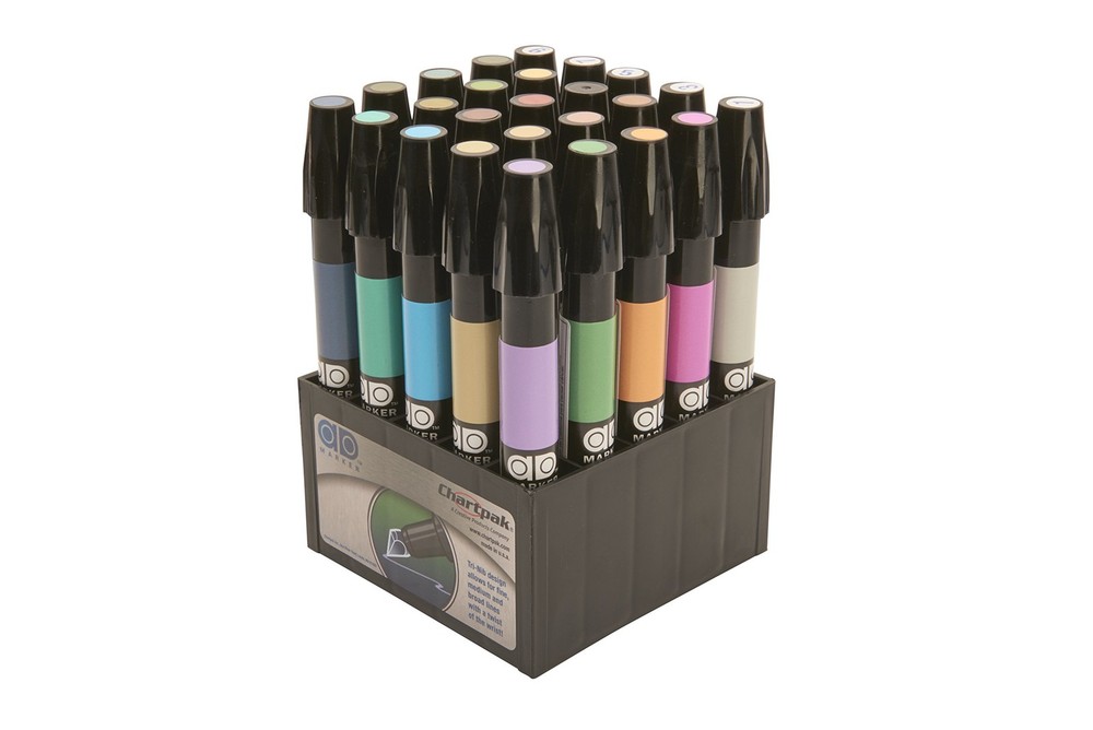 Ad Marker The Original Chartpak, Tri-nib, 25 Assorted Office Product