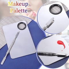 2 in 1 Stainless Steel Makeup Mixing Palette 7.9 x 3.9 Inch Silver