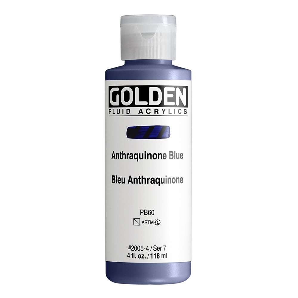 Fluid Acrylics Anthraquinone Blue Professional Acrylic Paint 4 Fl Oz Jug