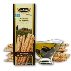 Alessi Authentic Grissini Torinesi Sesame Breadsticks Pack Of 12 4.4 Ounce