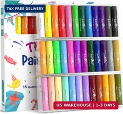 JUPITEARTH Paint Sticks for Kids 36 Colors, Quick Drying, Smooth, Non-Toxic and