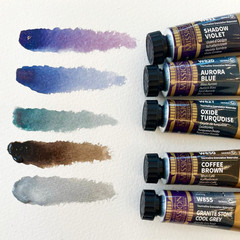 Mission Tourmaline Two-Tone Granulation Water Color Paint Unique