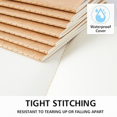 feela 8 Pack Unlined Kraft Paper Notebooks, Blank Journal Brown 8