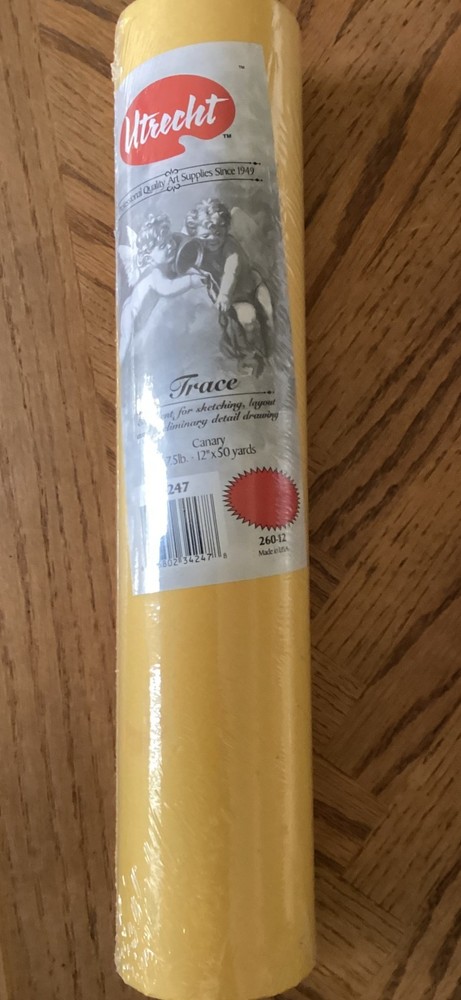 Utrecht Tracing Paper Roll Canary 12″ x 50 yds