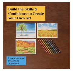 PRISMACOLOR TECHNIQUE 25 PC ART SET LANDSCAPE LEVELS 1, 2, 3 + 3 ONLINE LESSONS