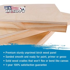 11″ x 14″ Studio 3/4″ Profile Depth Artist Wood Pouring Panel Boards Pack of 3