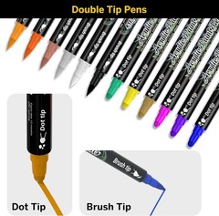 Desire Deluxe Acrylic Paint Pens for Rock 12 Count (Pack of 1), Multicolor