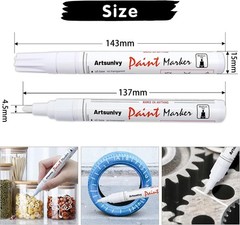 2 Pack Medium Point White Paint Pens – Waterproof for Indoor and Outdoor Use