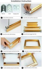 DIY Metal Floating Frame for 16X20 Canvas Painting Art,4/5″(2.1cm) Depth, gold